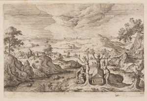 Tavel 28, från Landskap med scener ur Gamla och Nya testamentet samt Ovidius Metamorfoser av Hans Bol