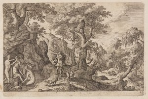 Tavel 29, från Landskap med scener ur Gamla och Nya testamentet samt Ovidius Metamorfoser av Hans Bol