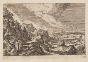 Tavel 2, från Landskap med scener ur Gamla och Nya testamentet samt Ovidius Metamorfoser av Hans Bol