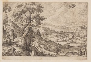 Tavel 5, från Landskap med scener ur Gamla och Nya testamentet samt Ovidius Metamorfoser av Hans Bol