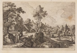 Tavel 6, från Landskap med scener ur Gamla och Nya testamentet samt Ovidius Metamorfoser av Hans Bol