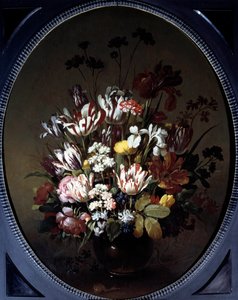 Vas med blommor. Målning av Hans Bollongier (v.1600-ap. 1644), Ec. Hol. Olja på duk. Mått: 0,83 X 0,68 m. Chalon-Sur-Saone, Musee Denon