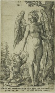 Cupid Bringing och Honeycomb till Venus av Hans Brosamer
