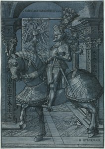 Ridsporträtt av kejsaren Maximilian, 1508. av Hans Burgkmair