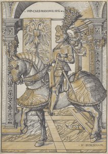 Ridsporträtt av kejsaren Maximilian I, 1508 av Hans Burgkmair