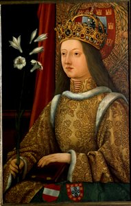 Porträtt av Alienor av Portugal, efter ett original från 1468 (målning) av Hans Burgkmair