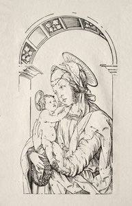 Jungfrun med barnet under en båge, 1508. av Hans Burgkmair