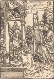 Saint Luke målar porträttet av jungfrun av Hans Burgkmair I