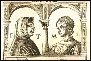 Petrarch och Laura, ca 1545.