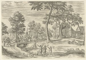 Utsikt över Eggevoort Eggevoort (titel på objekt) Sevärdheter från Brysselområdet (serietitel) av Hans Collaert (I)