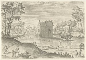 Utsikt över Coensborgs slott i Laken Tersijden Laken (titel på objekt) Sevärdheter från Brysselområdet (serietitel)