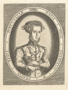 Porträtt av prinsessan Maria av Portugal Europeiska kungahus (serietitel) av Hans Collaert (I)