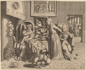 Den amorösa nunnan mellan abboten och munken