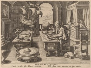 Lapis Polaris, Magnes (Lodestone, The Magnet) av Hans Collaert the Younger after Jan van der Straet