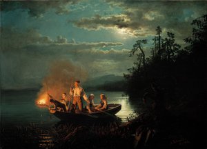 Nattspjutfiske på sjön Krøderen