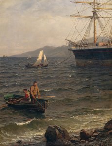 Norska hamnen av Hans Gude