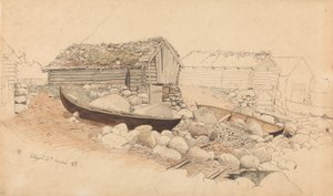 Utsikt över Eidfjord av Hans Gude