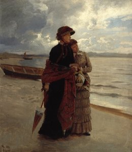 Gå på stranden, Rügen (olja på duk)