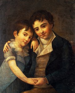 Porträtt av Franz Xaver Wolfgang (1791-1844) och Karl Thomas (1784-1858), söner till Wolfgang Amadeus Mozart (1756-1791), målad av Hans Hansen (1769-1828)