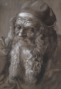 En gammal man i åldern 93: St Jerome (pensel och bläck)