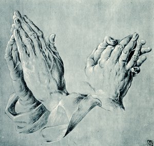 Studier av händer efter Dürer