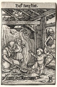 Dödsdansen: The Child, ca. 1526. av Hans Holbein