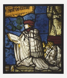 En premonstratensisk kanon; c.1520 (krukmetall och färglöst glas, oxidfärg och silverbets; bly kom) av Hans Holbein der Jüngere