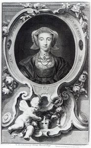 Anne av Cleves, graverad av Jacobus Houbraken, 1740 av Hans Holbein der Jüngere