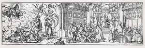 Antikatolsk karikatyr som fördömer påvens korruption av Hans Holbein der Jüngere