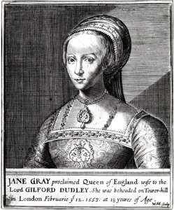 Jane Gray, graverad av William Marshall, 1648 av Hans Holbein der Jüngere