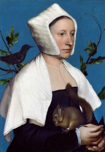 Dam med en ekorre och en stare, c.1526-28