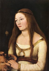 Katharina Schwarz med attribut från sitt namngivna helgon av Hans Holbein the Elder