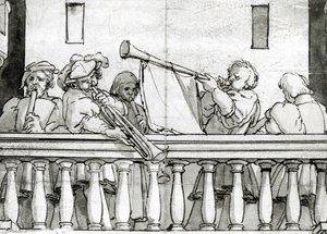 Musiker av Henrik VIII (penna och bläck på papper) av Hans Holbein the Elder