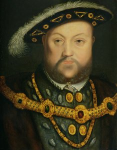 Porträtt av Henrik VIII (1491-1547) i smyckeskedja och pälsdräkt