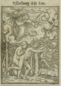 Adam och Eva fördrivna ur paradiset av Hans Holbein the Younger