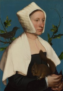 Dam med ekorre och stjärna (Anne Lovell?). Omkring 1526-28 av Hans Holbein der Jüngere