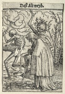 Dödsdansen: Den gamla kvinnan av Hans Holbein the Younger