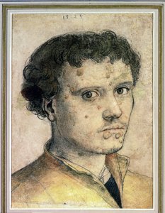 Head of a Young Man, 1523 (kritor, bläck och tvätt på papper) av Hans Holbein der Jüngere