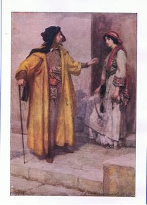 Hear you me, Jessica: lock up my doors (The Merchant of Venice), från The Complete Works of Shakespeare publicerad av George Harrap & Co Ltd, 1920-talet av Hans Holbein der Jüngere