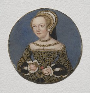 Lady Mary Howard, ca 1533 (wc på pergament) av Hans Holbein der Jüngere
