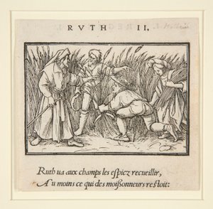 Ruth Cleaning in the Fields of Booz (recto); Hanna och Elkana (verso) av Hans Holbein der Jüngere