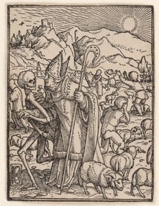 Biskopen, från "Dödsdansen" av Hans Holbein the Younger