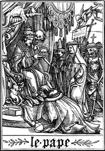 Påven besöktes av döden, 1538 av Hans Holbein der Jüngere