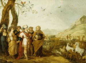 Noa och hans familj innan ombordstigningen i arken,