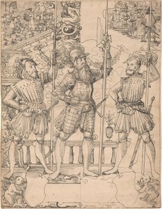 Halberdier och Two Pikemen av Hans Jakob Plepp