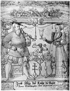 Jacob Wyx av Basel och hans hustru Anna, 1592 1901 av Hans Jakob Plepp