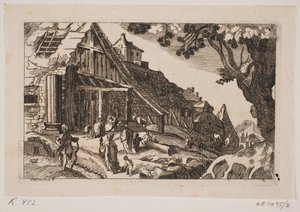 Landskap med den heliga familjen och de heliga tre kungarna av Hans Jørgen Kirksteen