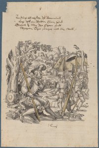 William Tell vägrar att hedra guvernör Gesslers hatt av Hans Kaspar Lang the Elder
