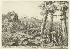 Landskap med Kristus och kvinnan från Kanaan av Hans Lautensack