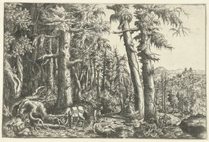 Landskap med barmhärtig samarit av Hans Lautensack